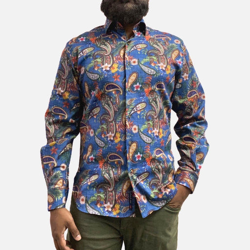 Luchiano Visconti Medium / Multicolor Luchiano Visconti Paisley Button Down Men's Shirt 4877, Multi, Medium * men954