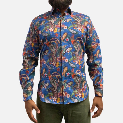 Luchiano Visconti Medium / Multicolor Luchiano Visconti Paisley Button Down Men's Shirt 4877, Multi, Medium * men954