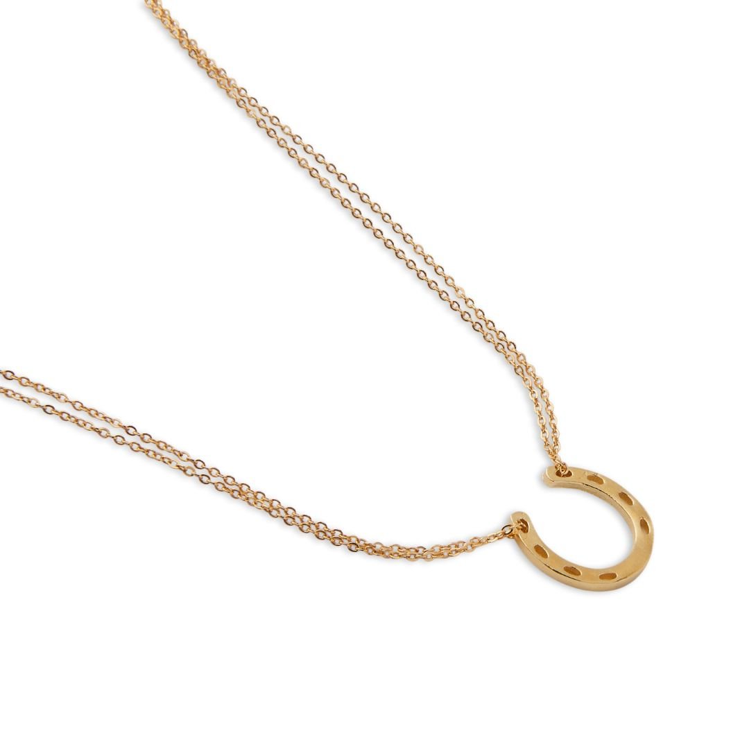 Lucky Horseshoe Mini Necklace - Lady Luck Charm Jewelry for Good Fortune - Triniskies