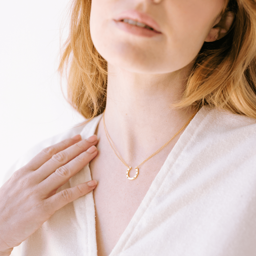 Lucky Horseshoe Mini Necklace - Lady Luck Charm Jewelry for Good Fortune - Triniskies