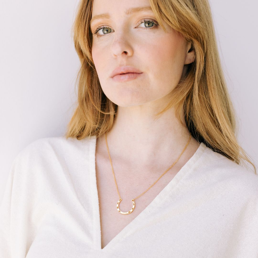 Lucky Horseshoe Statement Necklace - Lady Luck by Laura Elizabeth Jewelry - Triniskies