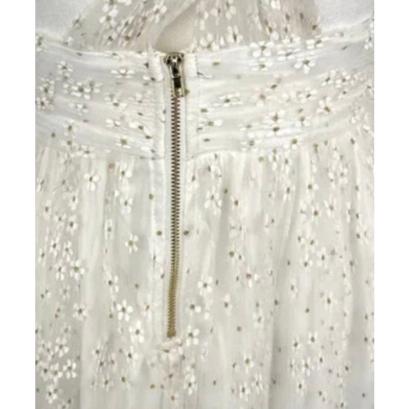 Lulus Daisy Floral Tulle Twist Back Skater Mini Dress White* Size Small WD29 - Triniskies