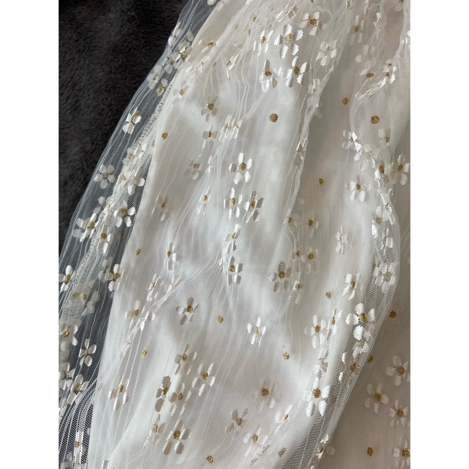 Lulus Daisy Floral Tulle Twist Back Skater Mini Dress White* Size Small WD29 - Triniskies