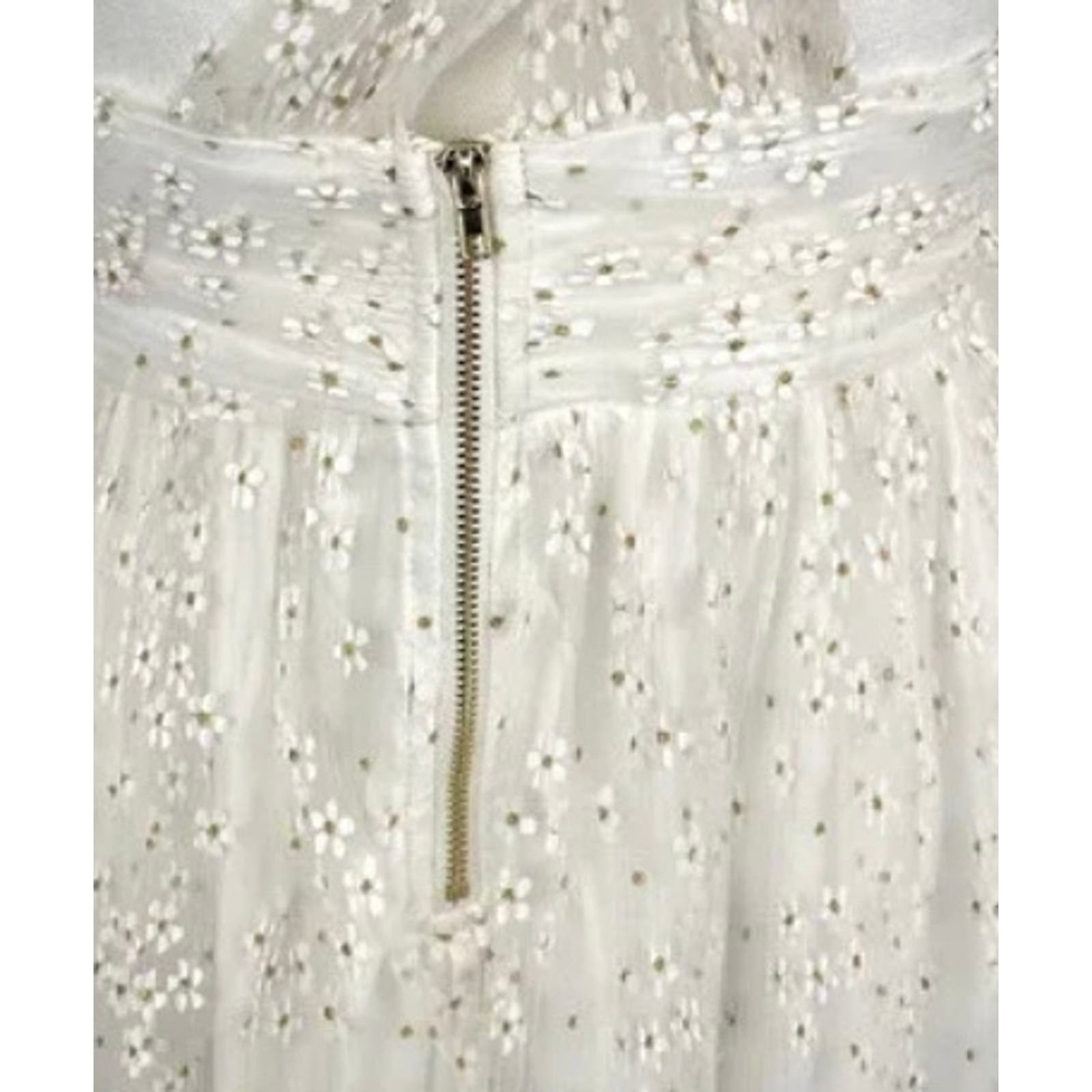 Lulus Daisy Floral Tulle Twist Back Skater Mini Dress White Size XS WD28 - Triniskies