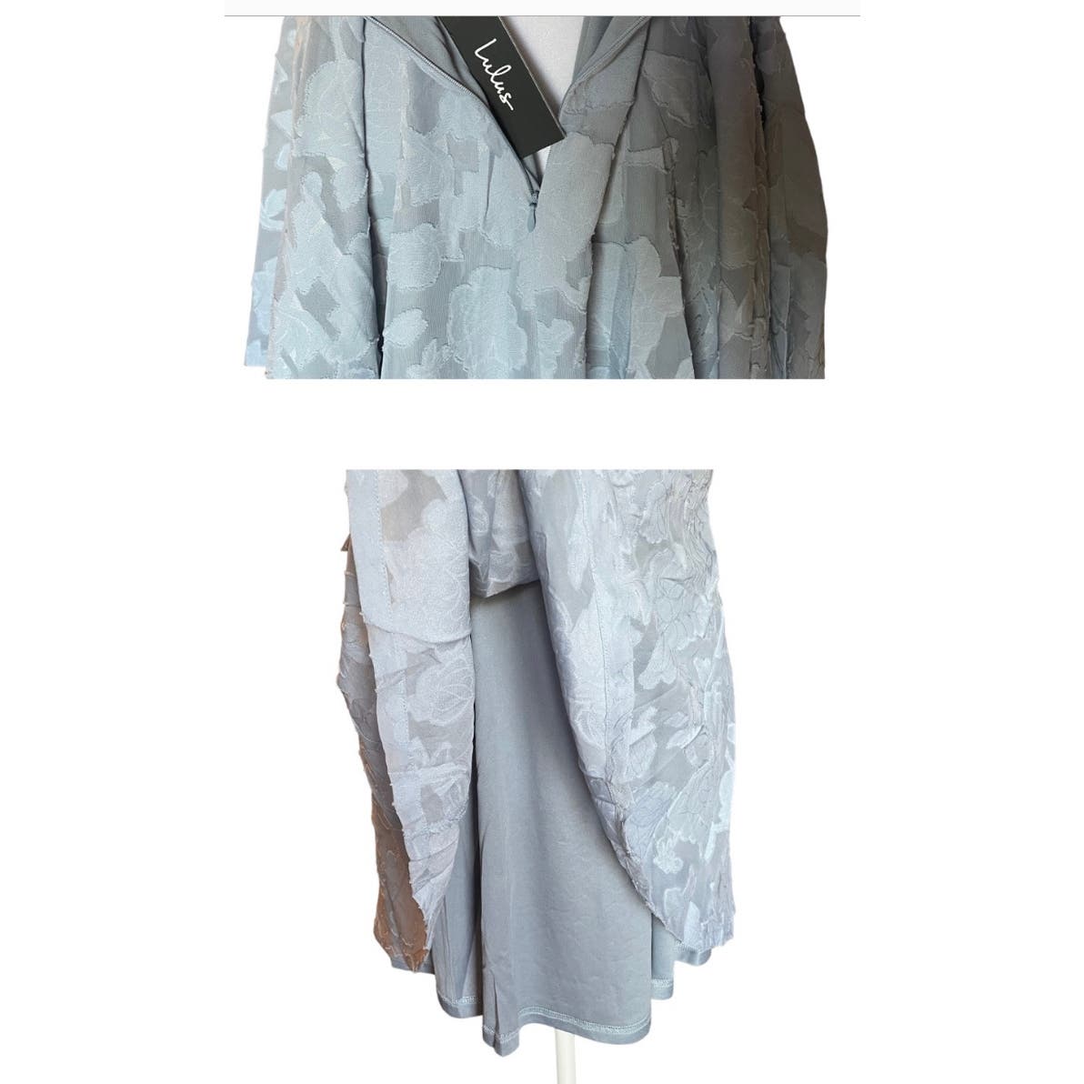 Lulus Days of Beauty Dusty Blue Burnout Skater Dress* Size Small WD24 - Triniskies