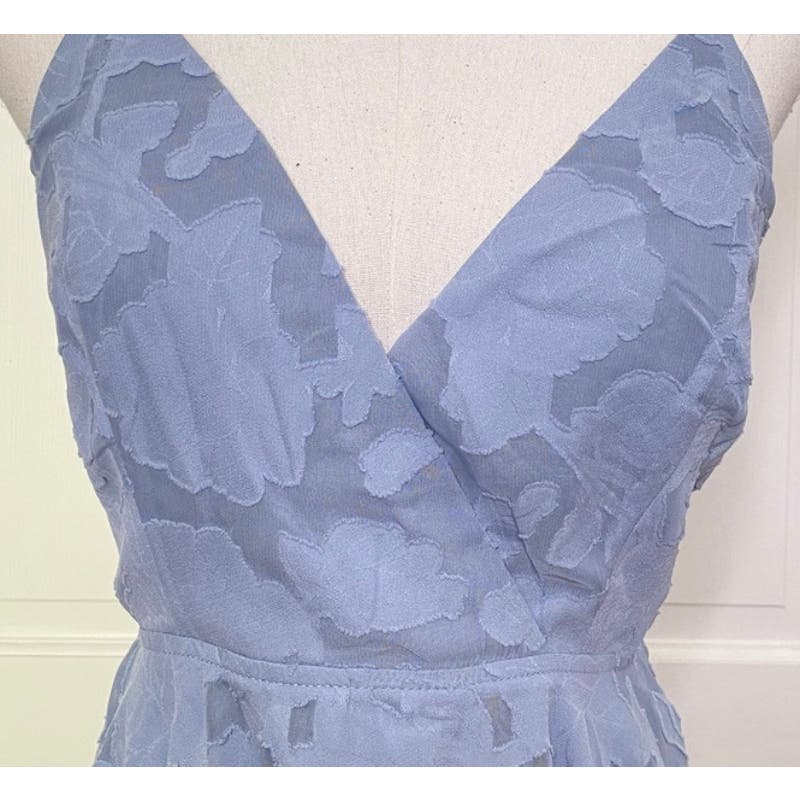 Lulus Days of Beauty Dusty Blue Burnout Skater Dress* Size Small WD24 - Triniskies