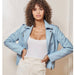 Lulus Large / Blue Lulus Out of the Night Vegan Leather Jacket * Chambray SZ L WC33