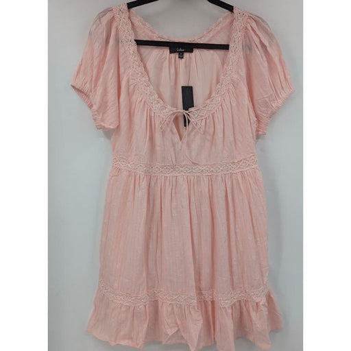 Lulus x Matisse Medium / Pink Lulu's Light Pink Boho Babydoll Dress Size M * Perfect for Summer Days WD22