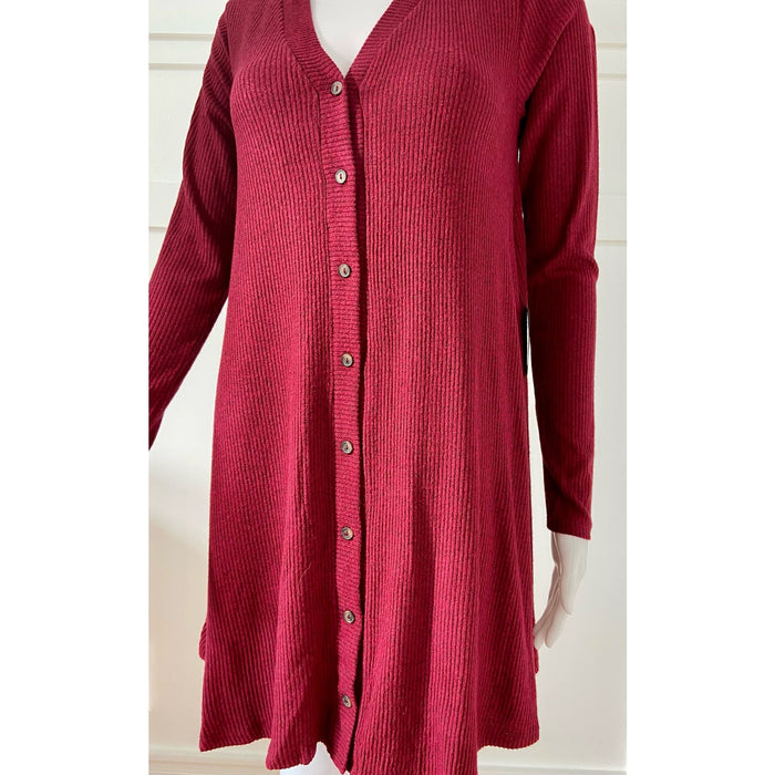 Lulus XS / Red Lulus Ribbed Lightweight Sweater Ruby Red Dress XS* Stylish Cardigan WD39