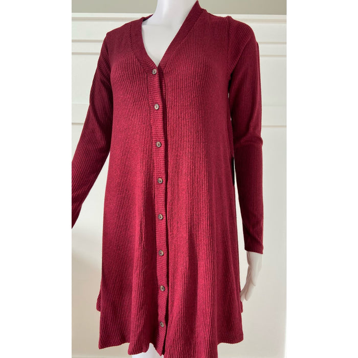 Lulus XS / Red Lulus Ribbed Lightweight Sweater Ruby Red Dress XS* Stylish Cardigan WD39