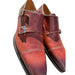 Magnanni Brown / 9.5 / Leather Magnanni Men's Cotillas II Monk Strap Leather Shoes Cognac Brown Size 9.5