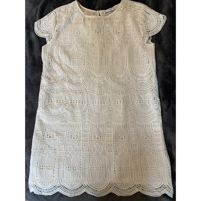 Mango Small / White Mango Crochet Knit Dress - Classy White Summer Elegance - Size Small* WD38