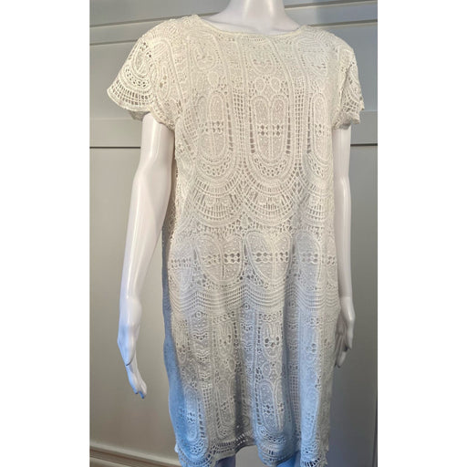 Mango Small / White Mango Crochet Knit Dress - Classy White Summer Elegance - Size Small* WD38