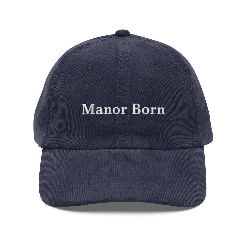 Dark blue embroidered vintage corduroy Trini Skies classic heritage hat