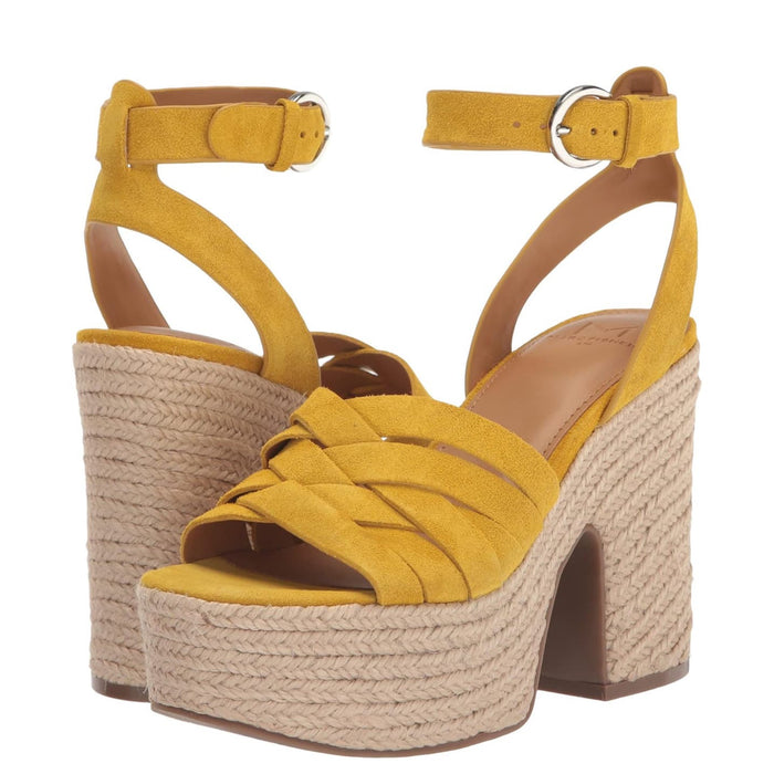 Marc Fisher 6 / yellow Marc Fisher LTD Women's Oaten Wedge Sandal SZ 6 - Contemporary, Sleek Shoes