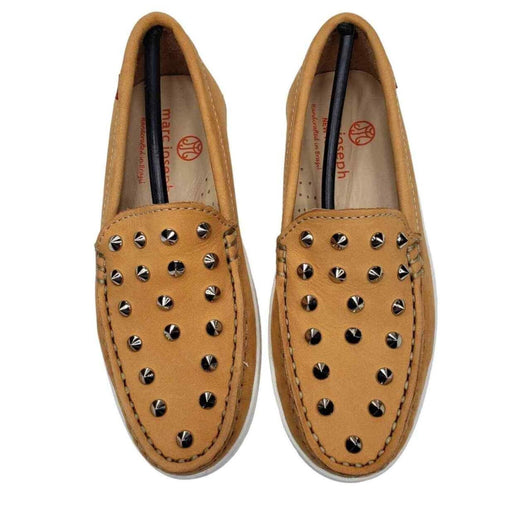 Marc Joseph New York 1.5 / Tan Noubuck / Leather Marc Joseph NY Kids Boys/Girls Leather Studded Loafer, Tan Nubuck, 1.5 M US