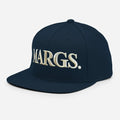 Navy blue flat-brim Trini Skies embroidered margarita snapback hat