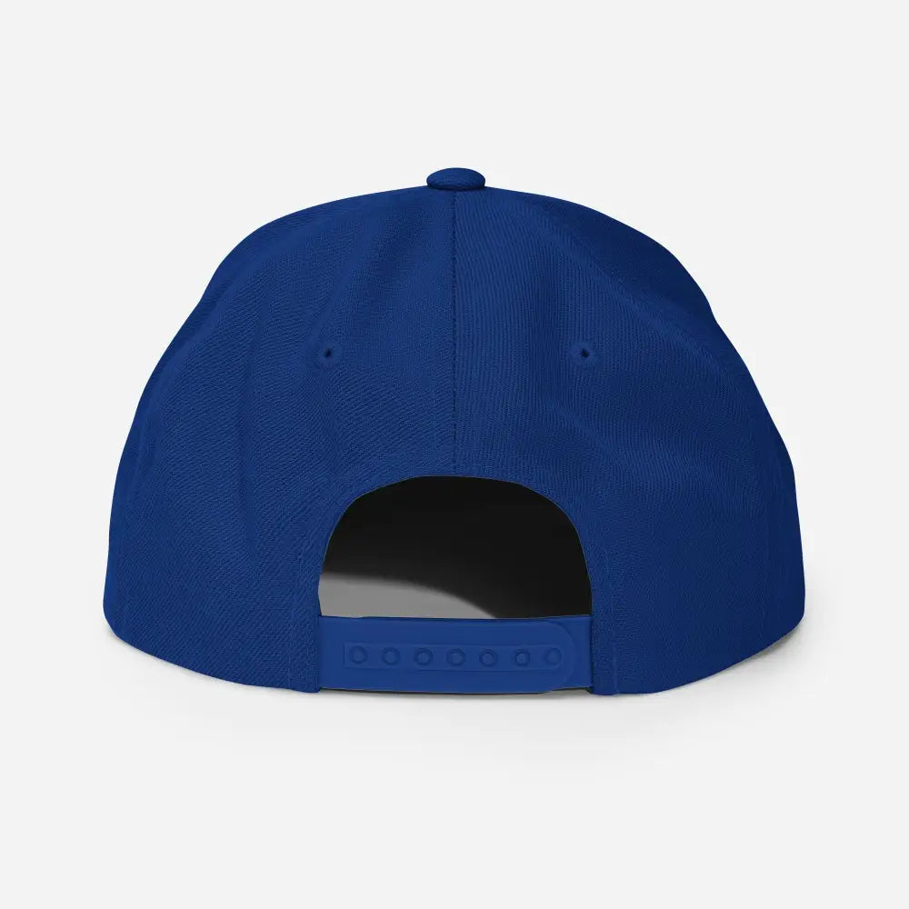 Royal blue embroidered margarita snapback hat by Trini Skies