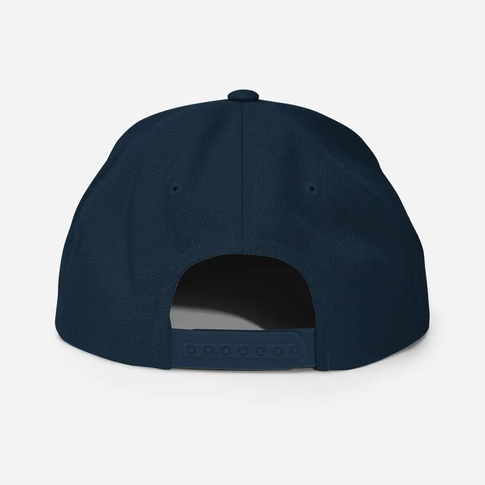 Navy blue embroidered margarita snapback hat by Trini Skies