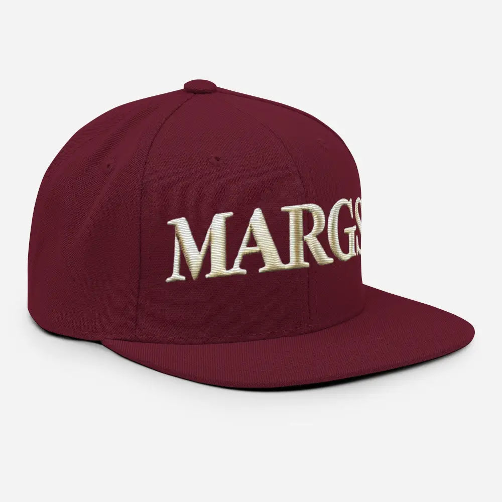 Maroon Embroidered Margs Flat Brim Baseball Cap