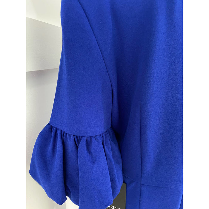 Marina 10 / Blue Marina Crepe Bubble Sleeve Blue Dress New in Plastic* Size 10 WD41