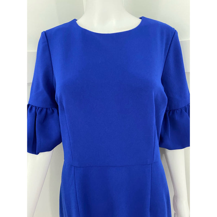 Marina 10 / Blue Marina Crepe Bubble Sleeve Blue Dress New in Plastic* Size 10 WD41