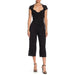 Marina by Marina Bresler 6 / Black Marina Lace Cap Sleeve Tie Crop Jumpsuit - Size 6* Elegant Black Ensemble wom510