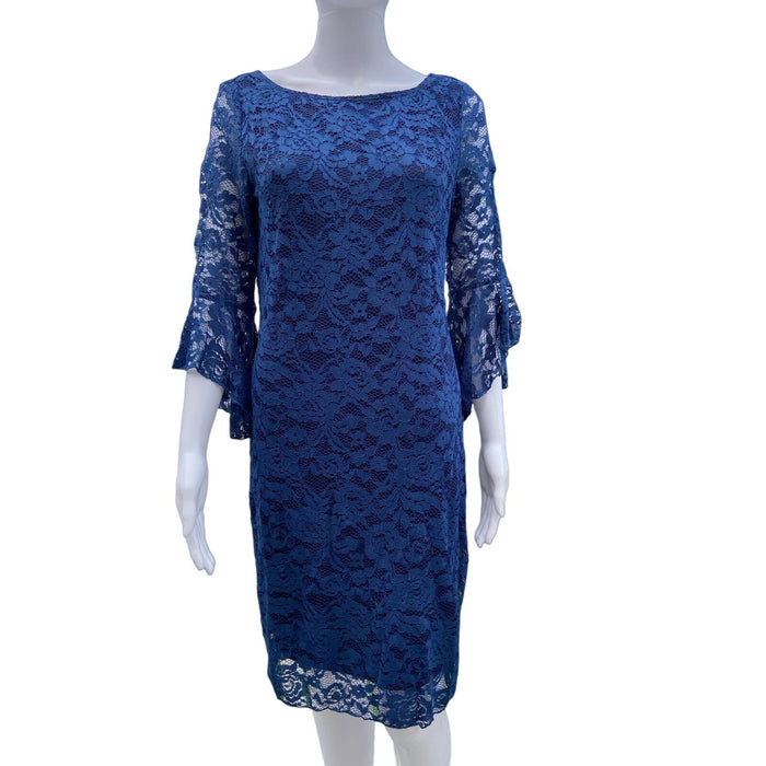 Marina by Marina Bresler 8 / Blue Marina Beautiful Blue Knee-Length Women's Dress, Size 8* wom885