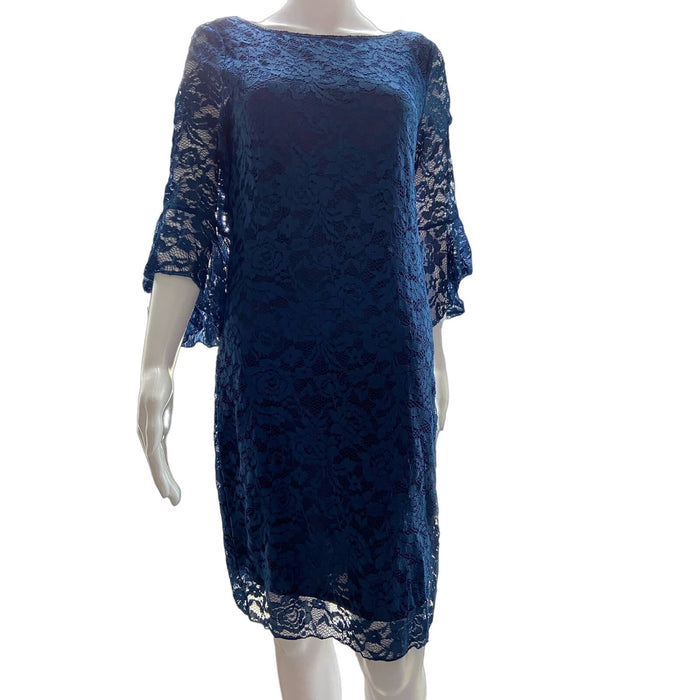 Marina by Marina Bresler 8 / Blue Marina Beautiful Blue Knee-Length Women's Dress, Size 8* wom885