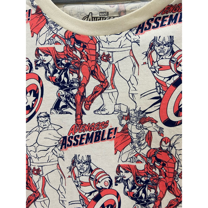 Marvel Small (10) / Tan/Red Marvel Comics Avengers Assemble Repeat Graphic T-Shirt - Size Small (10). K66 *