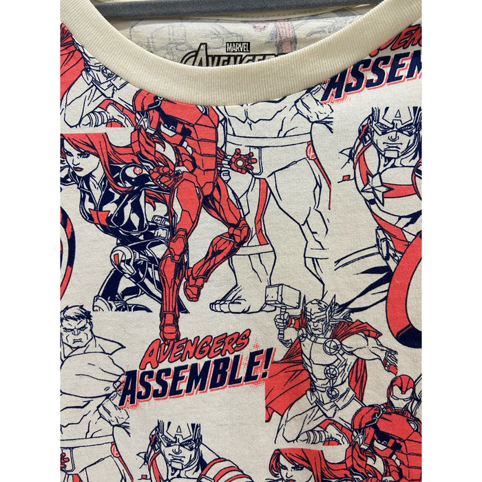 Marvel Small (10) / Tan/Red Marvel Comics Avengers Assemble Repeat Graphic T-Shirt - Size Small (10). K66 *