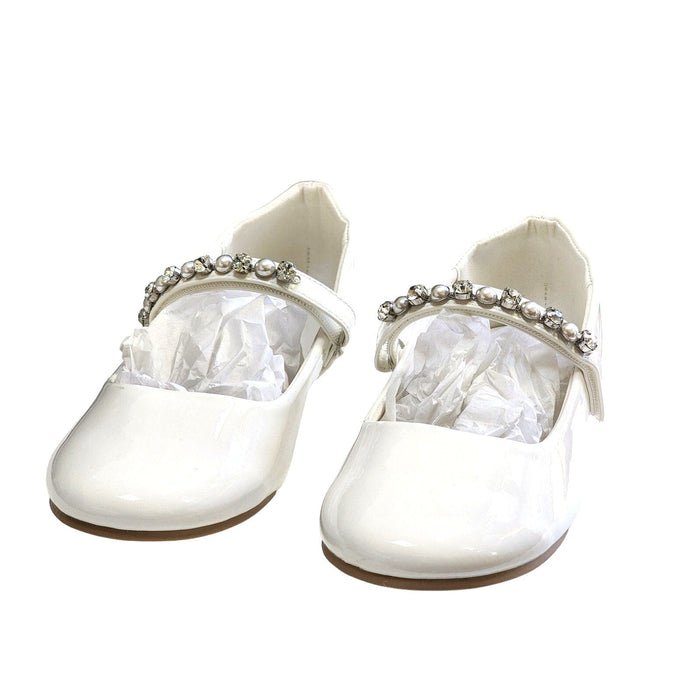 Mary Jane 5 / White / Patent Leather Kids Mary Jane Ballet Flats - Girls US Size 5 - $39.99 MSRP