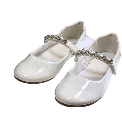 Mary Jane 5 / White / Patent Leather Kids Mary Jane Ballet Flats - Girls US Size 5 - $39.99 MSRP