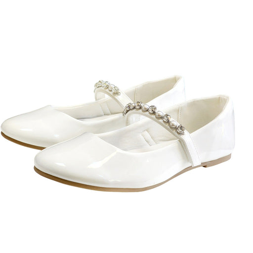 Mary Jane 5 / White / Patent Leather Kids Mary Jane Ballet Flats - Girls US Size 5 - $39.99 MSRP