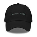 Trini Skies Matcha Mood embroidered black baseball cap