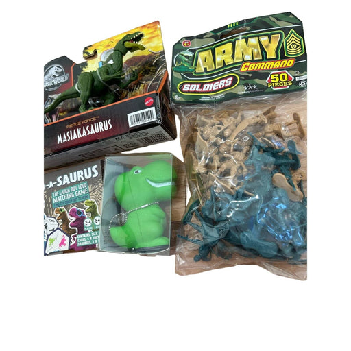 Mattel Multicolor Fantastic Bundle Dinosaur Toys  and 1 pack Army soldiers Great gift Paty Favors