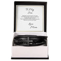 Mens cross leather bracelet with braided vegan leather and matte black cross in gift box