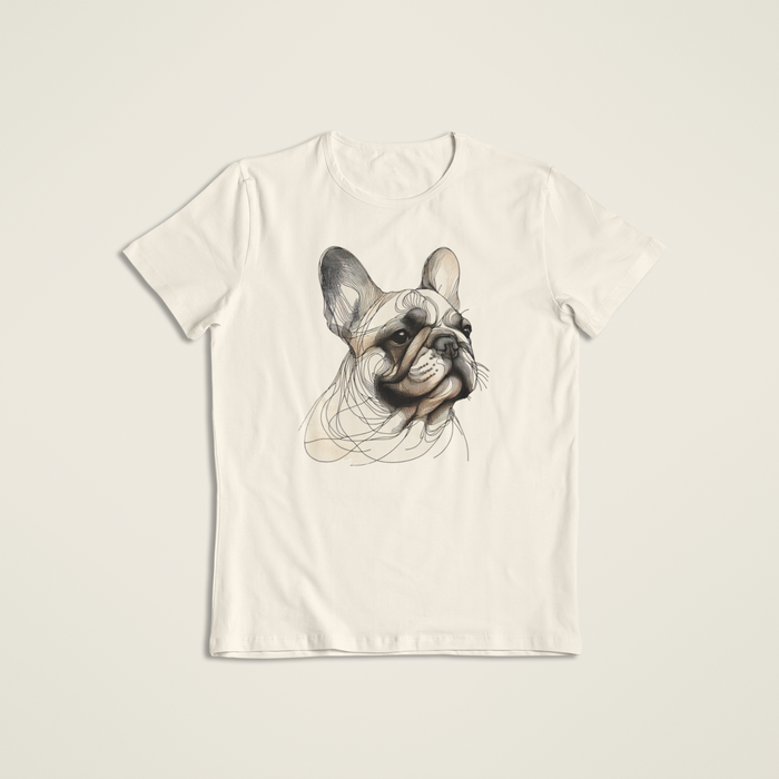 Artistic Sketch French Bulldog Unisex Tee - Soft Cotton Classic Dog Lover Frenchie, Great Gift Idea, Animal Tshirts, Dad Gift, Mom Gift,