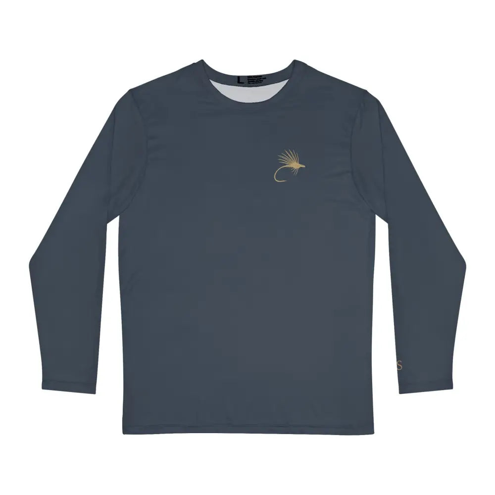 Trini Skies Gear minimalist fly fishing navy blue long sleeve shirt