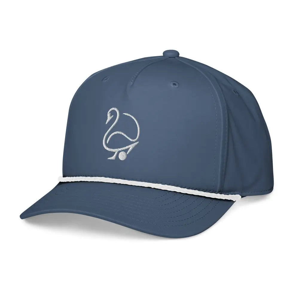 Minimalist Swan Golf embroidered rope cap by Trini Skies