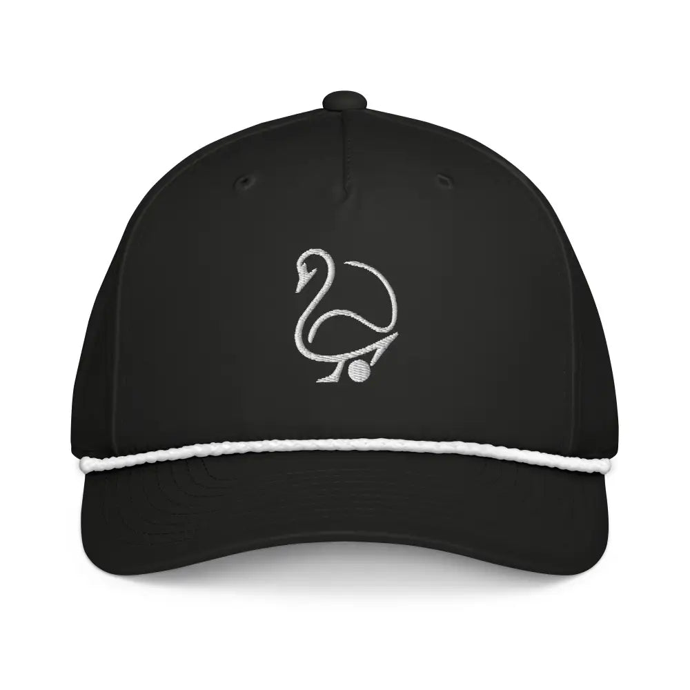 Minimalist Swan Golf Embroidered Rope Cap with White Swan Logo