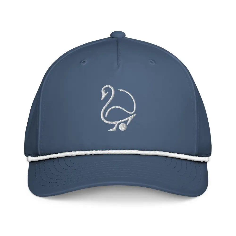 Minimalist Swan Golf Embroidered Rope Cap by Trini Skies