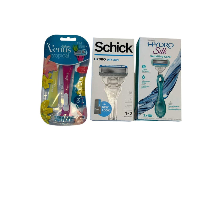 Mixed lot one size / multi Razors bundle of 3 packs one listing Schick And Gillette (misc)