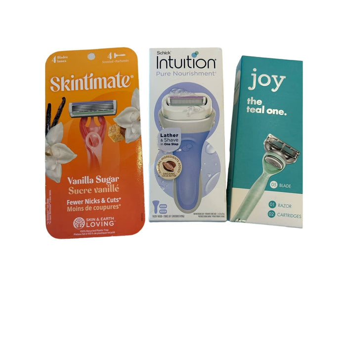 Mixed lot one size / multi Razors bundle of 3 packs one listing Schick Joy and Skintimate