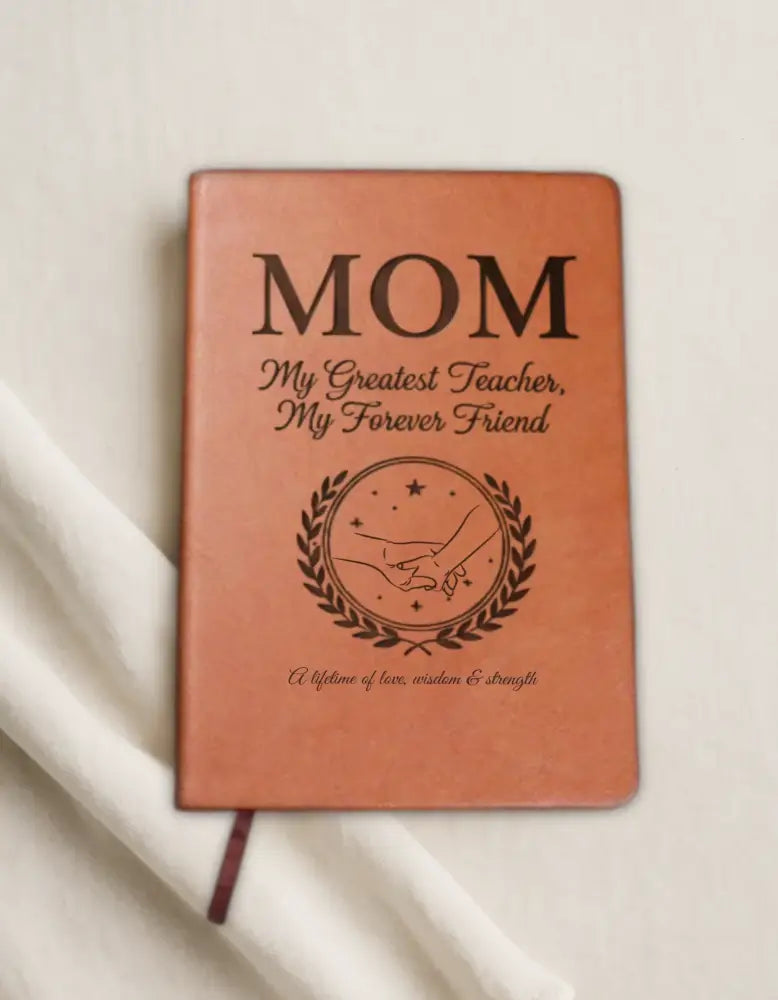 Peach mom journal with engraved design, custom gift