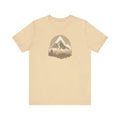Mountain Escape unisex cotton tee with mountain forest graphic
