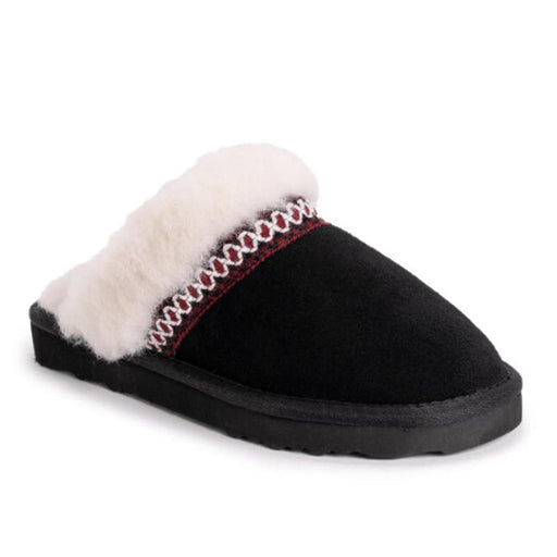 Muk Luks 10 / Black / Suede "MUK LUKS Women's Dawn Scuff Slipper, Black, Size 10"