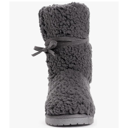 Muk Luks 11 / Gray / Faux Fur- Faux Suede "Muk Luks Women's Boots, Dark Grey Heather, Size 11"