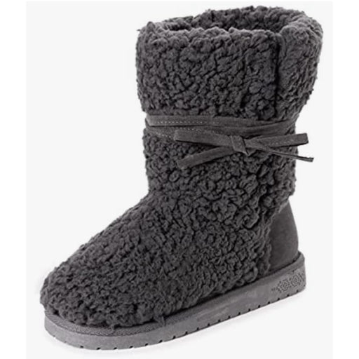 Muk Luks 11 / Gray / Faux Fur- Faux Suede "Muk Luks Women's Boots, Dark Grey Heather, Size 11"