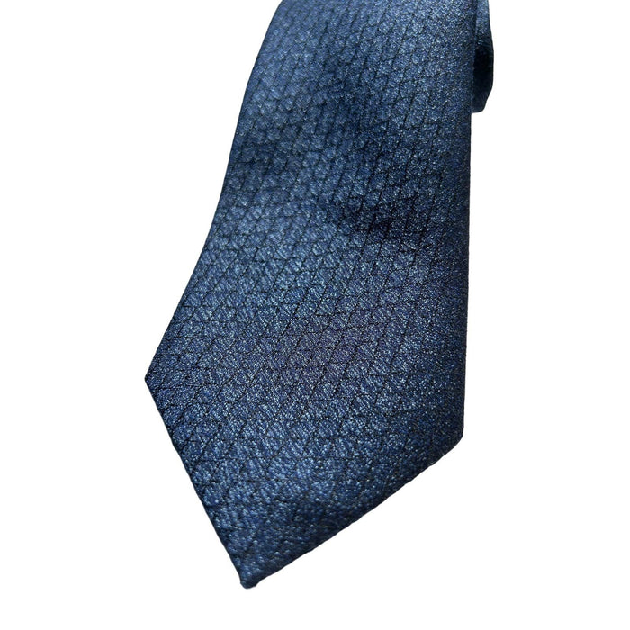 Murano Murano Slim 3” Dark Blue Silk Box Scale Pattern Tie